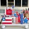 4th of July Wooden Patriotic Decorations Set – Red, White & Blue Tiered Tray, Table & Home Decor for Independence Day, Memorial Day & Labor Day